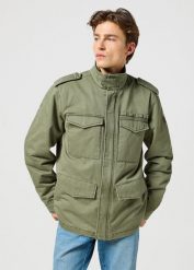 WRANGLER MĘSKA KURTKA ZIMOWA FIELD JACKET DUSTY OLIVE GREEN 112357273 W4F1013993. Zielone kurtki męskie Wrangler, na zimę, m, bez wzorów, bez kaptura. Za 379.99 zł.
