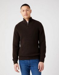 WRANGLER HALF ZIP KNIT MĘSKI SWETER ROZPINANY DELICIOSO BROWN W8D0PJH38 112321332. Brązowe kardigany męskie Wrangler, l, bez wzorów, z bawełny, eleganckie, bez kołnierzyka. Za 159.99 zł.