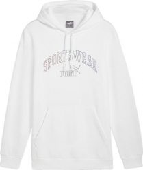 Bluza sportowa męska Puma Ess Logo LAB Gradient Hoodie FL. Białe bluzy sportowe męskie Puma, bez wzorów, z bawełny, klasyczne, bez kołnierzyka, bez ramiączek. Za 184.99 zł.