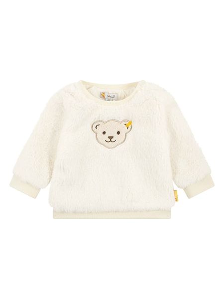 Steiff Bluza polarowa w kolorze kremowym rozmiar: 86. Brązowe bluzy i bluzki niemowlęce Steiff, z aplikacjami, z polaru, bez ramiączek, bez kaptura. Za 61.17 zł.