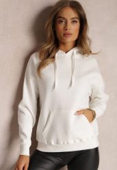 Biała Bluza Kangurka z Polarem Monei. Białe bluzy sportowe damskie Renee, xl, z dzianiny. Za 39.99 zł.