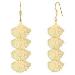 Yokoamii Kolczyki wiszace Ginkgo z metalowego stopu w kolorze zlotym 1 ct Damski. Żółte kolczyki damskie Yokoamii, metalowe. Za 149.99 zł.