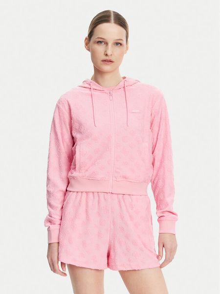 Guess Bluza V5GQ00 KCT02 Różowy Regular Fit. Czerwone bluzy bez kaptura damskie Guess, l, z syntetyku. Za 169.99 zł.