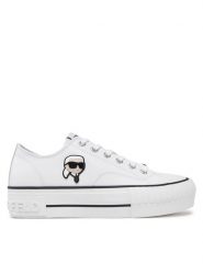 KARL LAGERFELD Trampki Kampus Max KL60425T Biały. Białe trampki i tenisówki damskie Karl Lagerfeld, bez wzorów, ze skóry. Za 469.99 zł.