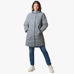 Parka turystyka damska Swedemount Glow Insulated Coat oddychająca. Szare parki damskie SWEDEMOUNT, bez wzorów, z tkaniny. Za 399.99 zł.