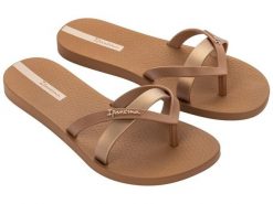 Klapki japonki plażowe damskie Ipanema Kirei brązowe r.37 modne. Brązowe klapki damskie Ipanema, bez wzorów, z gumy, bez obcasa. Za 79.00 zł.