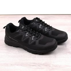 Buty trekkingowe męskie softshell czarne Vanhorn. Czarne buty trekkingowe męskie Vanhorn, z materiału, bez zapięcia. Za 99.00 zł.
