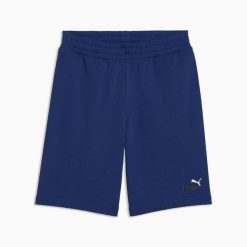 Spodenki sportowe męskie Puma ESS 2 COLOR NO.1 LOGO 10" TR 68471549. Niebieskie szorty męskie Puma, z aplikacjami, z bawełny, eleganckie. Za 115.54 zł.