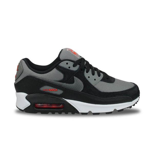 Buty do chodzenia męskie Nike Air Max 90 Black flat Pewter-picante Red. Szare obuwie do biegania damskie Nike, nike air max. Za 1,227.00 zł.