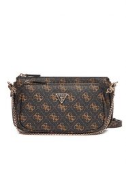Guess Torebka Noelle II Mini HWQG96 72710 Brązowy. Brązowe torebki klasyczne damskie Guess, z aplikacjami, ze skóry, bez dodatków. Za 419.99 zł.