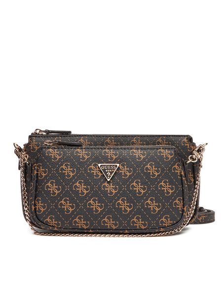 Guess Torebka Noelle II Mini HWQG96 72710 Brązowy. Brązowe torebki klasyczne damskie Guess, z aplikacjami, ze skóry, bez dodatków. Za 329.99 zł.