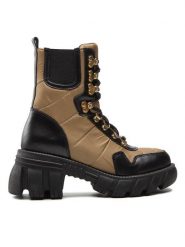 Rage Age Botki RA-91-06-000482 Brązowy. Brązowe botki damskie Rage Age, ze skóry, bez obcasa, na słupku, bez zapięcia. Za 509.99 zł.