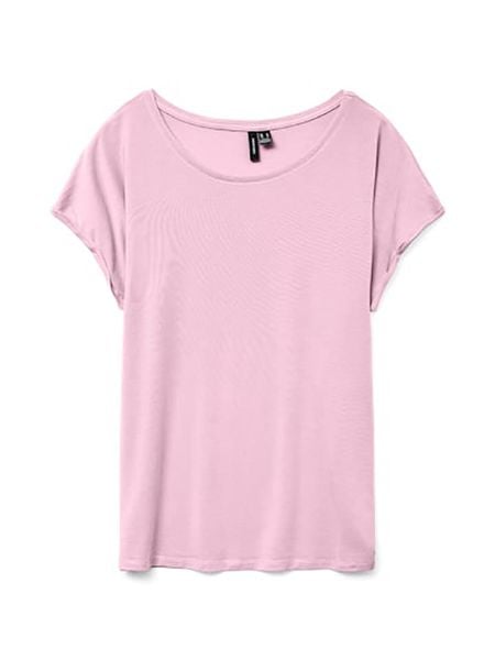 Vero Moda Koszulka w kolorze jasnoróżowym rozmiar: S. Różowe bluzki damskie Vero Moda, s, bez wzorów, bez kołnierzyka, bez ramiączek. Za 56.93 zł.
