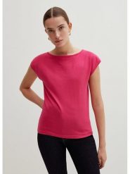 STEFANEL Koszulka w kolorze różowym rozmiar: M. Różowe t-shirty damskie Stefanel, m, bez wzorów, bez kołnierzyka. Za 114.17 zł.