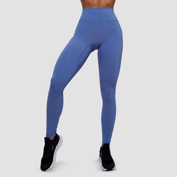 Legginsy damskie functional training z wysokim stanem niebieskie FIT. Niebieskie legginsy damskie GYMBEAM, m, bez wzorów, z elastanu. Za 112.90 zł.