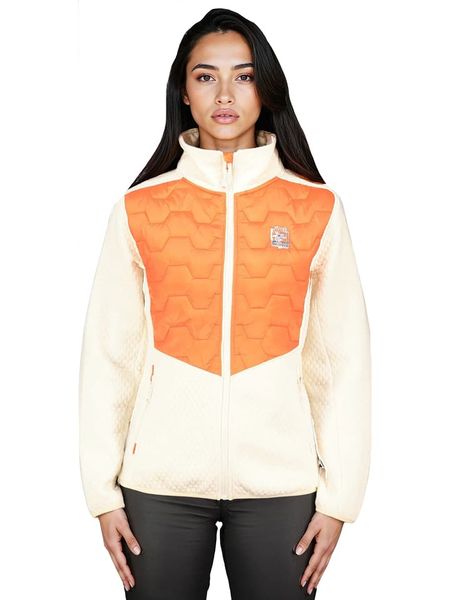 Geographical Norway Kurtka polarowa "Telsi" w kolorze kremowo-pomarańczowym rozmiar: XXL. Brązowe kurtki damskie Geographical Norway, xxl, bez wzorów, z polaru, bez kaptura. Za 165.71 zł.