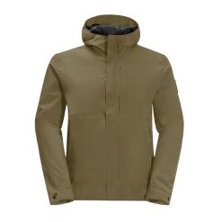 Kurtka przeciwdeszczowa męska Jack Wolfskin Mainkai. Brązowe kurtki treningowe męskie Jack Wolfskin, m, bez wzorów, z materiału, trekkingowe. Za 409.99 zł.