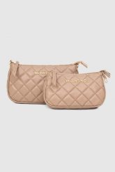 VALENTINO Podwójna torebka ocarina crossbody w kolorze taupe. Brązowe torebki klasyczne damskie Valentino by Mario Valentino, bez wzorów, bez dodatków. W wyprzedaży za 439.99 zł.