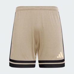 Szorty Squadra 25. Białe szorty męskie Adidas, z materiału, bez kołnierzyka. Za 99.95 zł.