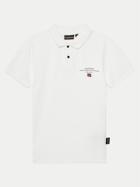 Napapijri Polo Elbas 5 NP0A4G4N0021 D Biały Regular Fit. Białe t-shirty chłopięce Napapijri, bez wzorów, z bawełny, bez ramiączek. Za 109.99 zł.
