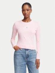 Tommy Jeans Bluzka Classic Logo DW0DW23248 Różowy jasny Slim Fit. Czerwone topy sportowe damskie Tommy Jeans, s, bez wzorów, z bawełny, bez ramiączek. Za 154.99 zł.