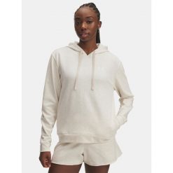 Bluza Damska UA Rival Terry Hoodie. Brązowe bluzy bez kaptura damskie Under Armour. Za 155.99 zł.