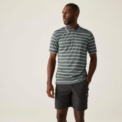 Koszulka turystyczna polo męska Oakmont. Szare koszulki polo męskie Regatta, m, bez wzorów, z tkaniny, bez ramiączek. Za 165.00 zł.