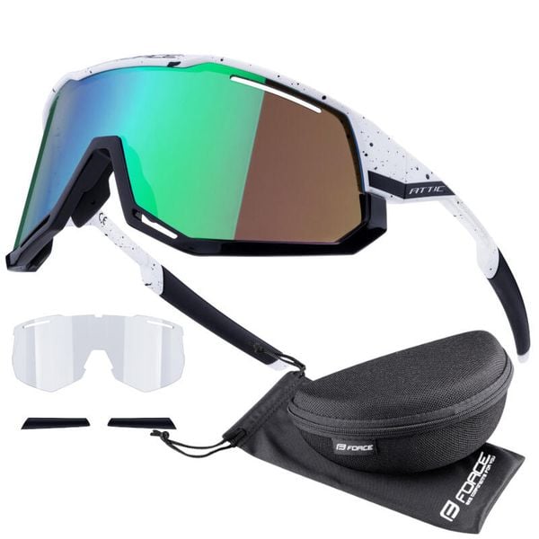 Okulary rowerowe przeciwsłoneczne Force Attic 910961. Białe okulary przeciwsłoneczne męskie FORCE, z gumy. Za 449.99 zł.