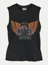 Noisy May Top Rebel 27034002 Czarny Oversize. Czarne topy damskie Noisy may, xs, bez wzorów, z bawełny, bez kołnierzyka. Za 49.99 zł.