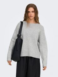 ONLY Sweter w kolorze szarym rozmiar: L. Szare swetry klasyczne damskie Only, l, z wełny, bez kołnierzyka. Za 77.95 zł.