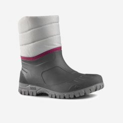 Buty turystyczne śniegowce damskie Quechua SH100 Warm Mid wodoodporne. Czerwone obuwie trekkingowe damskie QUECHUA, na zimę. Za 79.99 zł.