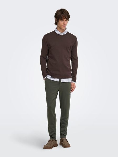 ONLY & SONS Spodnie chino "Onsmark" w kolorze khaki rozmiar: W30/L34. Brązowe spodnie materiałowe męskie Only & Sons, bez wzorów. Za 124.95 zł.