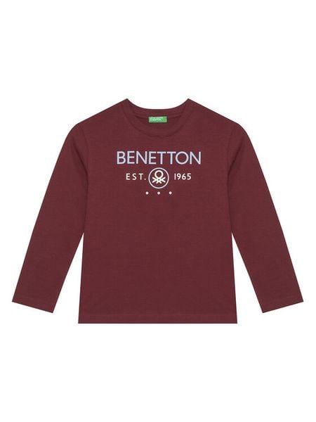 United Colors Of Benetton Bluzka 3I1XC10Q3 Bordowy Regular Fit. Czerwone t-shirty chłopięce United Colors Of Benetton, bez wzorów, z bawełny, bez ramiączek. Za 49.99 zł.