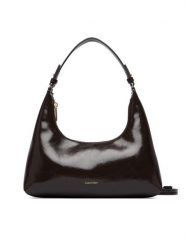 Calvin Klein Torebka Foil Logo Glossy Conv Shoulder B LV04F3737G Brązowy. Brązowe torebki klasyczne damskie CALVIN KLEIN, bez wzorów, ze skóry, bez dodatków. Za 489.99 zł.