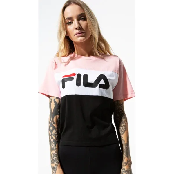 Fila Koszulka Ss Allison Tee , czarny, rozmiar L. Czarne bluzki sportowe damskie Fila, l, z aplikacjami, z materiału, bez ramiączek. Za 159.99 zł.