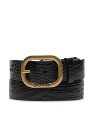 Gino Rossi Pasek Damski BLYL23003 Czarny. Czarne paski damskie Gino Rossi, bez wzorów, ze skóry. Za 99.99 zł.