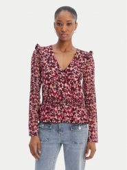 Morgan Bluzka 261-TIBLOO Różowy Slim Fit. Czerwone bluzki damskie Morgan, l, bez wzorów, z syntetyku, bez ramiączek. Za 229.99 zł.