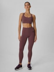 4F Legginsy treningowe z jednorazową regulacją długości damskie - brązowe XS. Brązowe legginsy sportowe damskie 4f, l, bez wzorów, z podwyższonym stanem, do biegania. Za 179.99 zł.