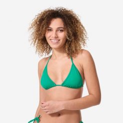 Góra kostiumu kąpielowego surfingowego damska Olaian Mae. Czerwone bikini damskie OLAIAN, bez wzorów. Za 19.99 zł.