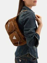 Guess Jeans Torebka CWBEO-GUESS-B-007-09 Brązowy. Brązowe torebki klasyczne damskie Guess Jeans, z aplikacjami, z jeansu, bez dodatków. Za 259.99 zł.