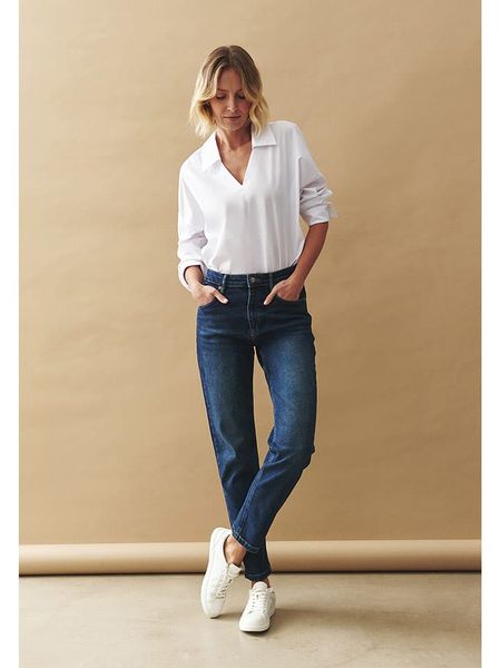 TATUUM Dżinsy - Slim fit - w kolorze granatowym rozmiar: 42. Niebieskie jeansy damskie Tatuum, z podwyższonym stanem. Za 226.77 zł.