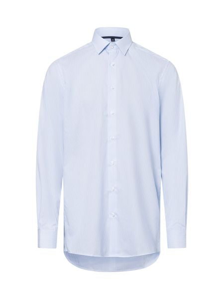 Finshley & Harding koszula biznesowa - Easy Care Mężczyźni Modern Fit Bawełna niebieski|biały, 44. Białe koszule męskie Finshley & Harding, m, bez wzorów, z bawełny, bez kołnierzyka, bez ramiączek. Za 229.95 zł.