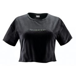 Crop-Top Damski Dont want your Beta. Czarne topy damskie FELSENFEST, bez wzorów, z bawełny, bez kołnierzyka. Za 139.99 zł.