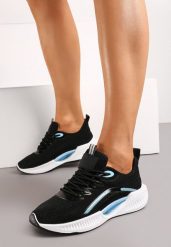 Czarne Buty Sportowe Siateczkowe z Ozdobną Podeszwą Xylara. Czarne buty sportowe na co dzień damskie Born2be, bez wzorów, na fitness i siłownię. Za 84.99 zł.