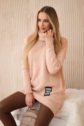Sweter z golfem ciemny pudrowy róż. Czerwone golfy damskie KESI, l, bez wzorów, z elastanu, bez ramiączek. Za 175.65 zł.