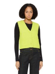 CARTOON Kamizelka dzianinowa w kolorze żółtym rozmiar: 44. Żółte kamizelki damskie Cartoon, z dzianiny. Za 130.99 zł.