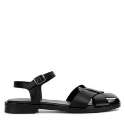 Sandały Sergio Bardi. Czarne sandały damskie Sergio Bardi, bez wzorów, bez obcasa, na płaskiej podeszwie. Za 229.99 zł.