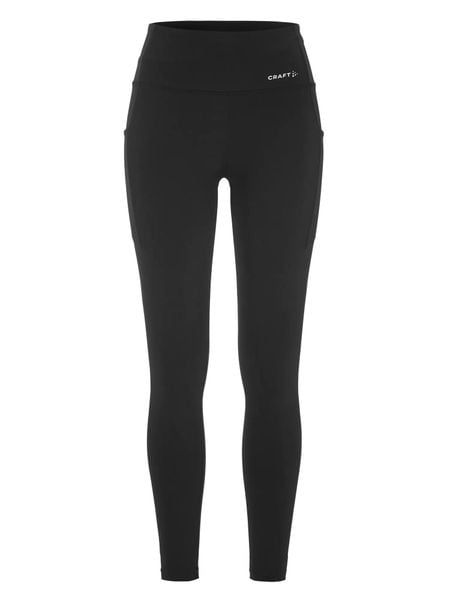 Craft Essence Tights 3 W – Legginsy treningowe z szerokim pasem – Black. Czarne legginsy damskie Craft, s, bez wzorów, z elastanu. Za 344.00 zł.