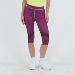 Legginsy treningowe ASYR 3/4 damskie. Fioletowe legginsy sportowe damskie ELPLAYER, bez wzorów, na fitness i siłownię. W wyprzedaży za 68.00 zł.