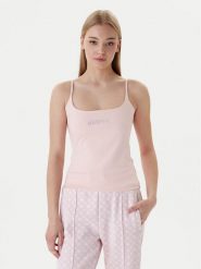 Guess Top V5GP22 J1314 Pomarańczowy Slim Fit. Brązowe topy damskie Guess, xxs, z aplikacjami, z bawełny, bez ramiączek. Za 159.99 zł.